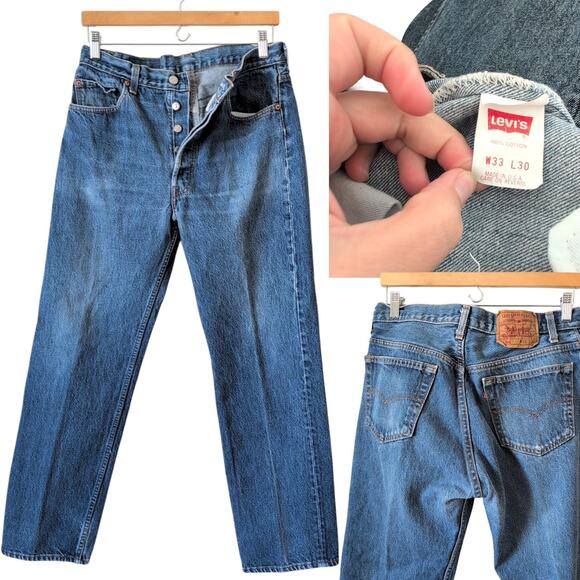 Vintage Levi's 501 Jeans 30x30 Blue Button Fly 1980-1990s Made In USA Shrink Fit